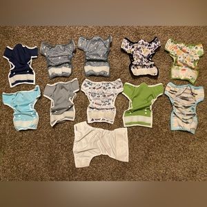 Ten size one (6-18lb) Thirsties Duo Wrap - Hook and Loop diaper covers